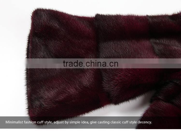 wholesale purple denmark mink fur coat with factory price