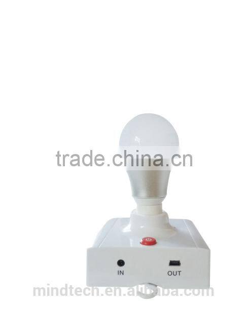 3W portable solar home light with 4400mAh lithium battery for lighting and phone charging