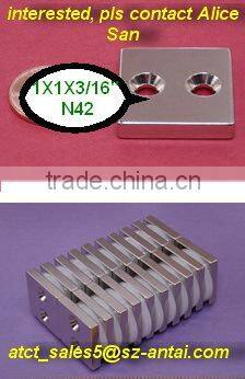 Countersunk magnet for garden tool hanger/door closure