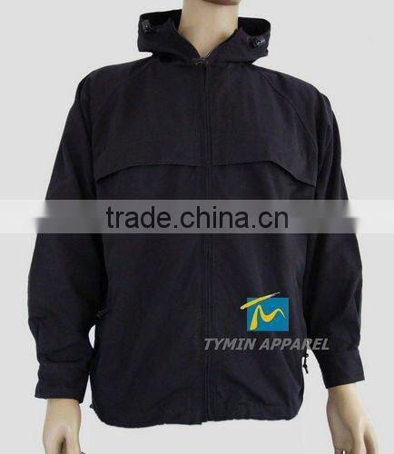 black waterproof hiking jacket