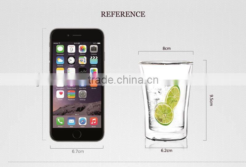 180ml high borosilicate 8oz insulated double wall coffee cup N6057