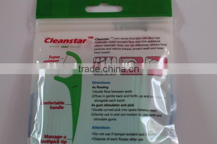 cheap PE line personalized dental floss pick in bag