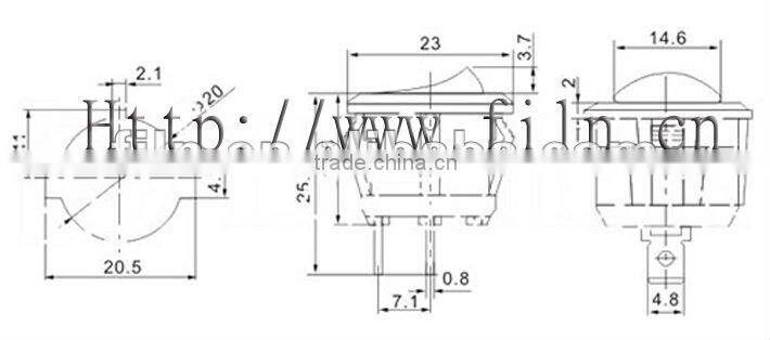 FL3-019 boat illuminated round led rocker switch with light