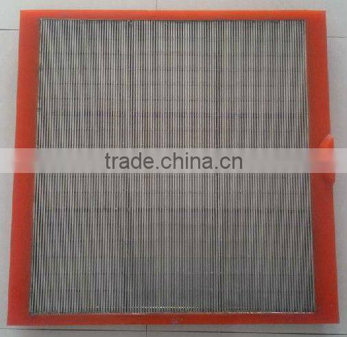 Supporting frame reinforced filtering particles Johnson screen panel