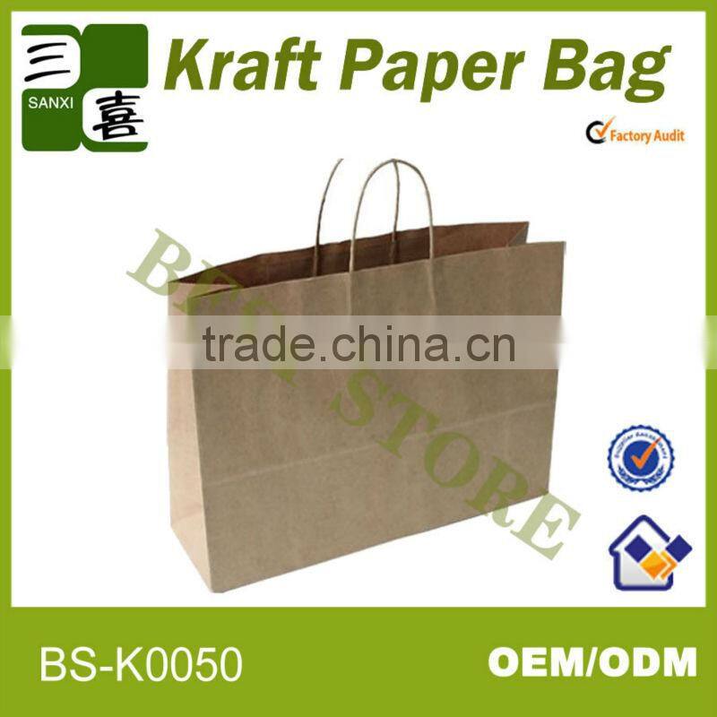 cheap brown kraft paper bag with twisted handles can according you size to design