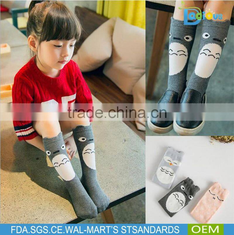 100% organic cotton tight funny knee high socks kids Christmas socks