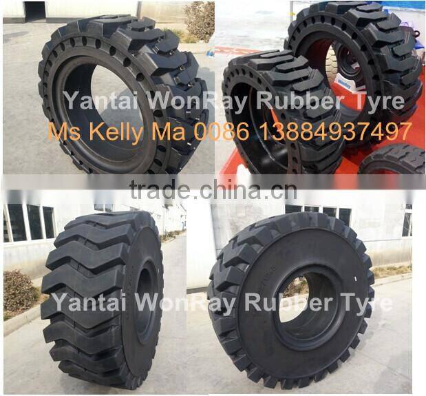 anti-puncture wheel loader solid tires, China 15-19.5 skid steer tires