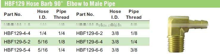 Hose Barb 90 Elbow to Male Pipe,Pipe Fitting,Brass Fitting, Pipe valve