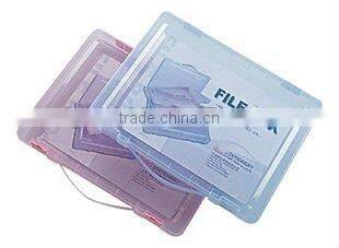 Portable plastic file boxes