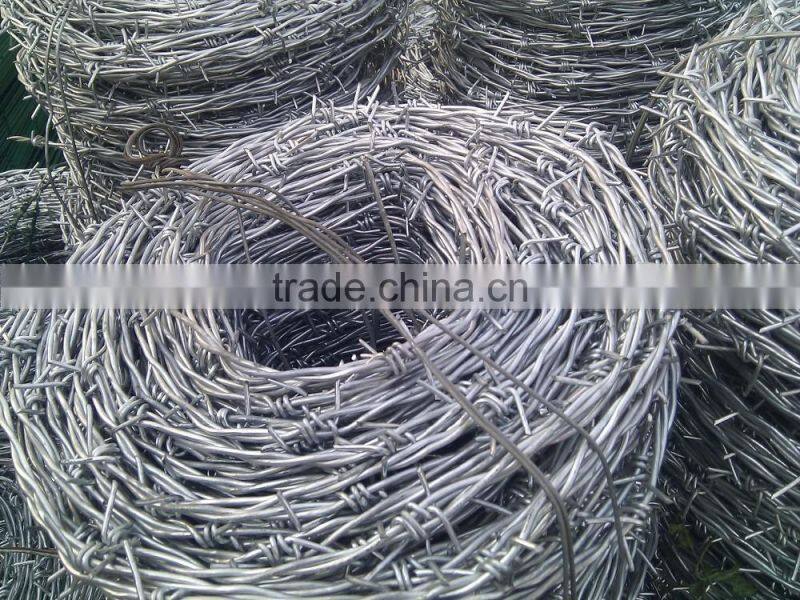 Factory price ! Galvanized/PVC coated barbed wire manufacturer (20 years factory)