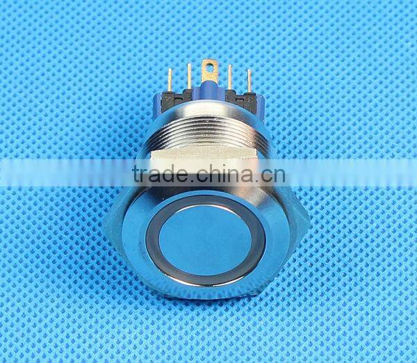 25mm metal waterproof illuminated push switch