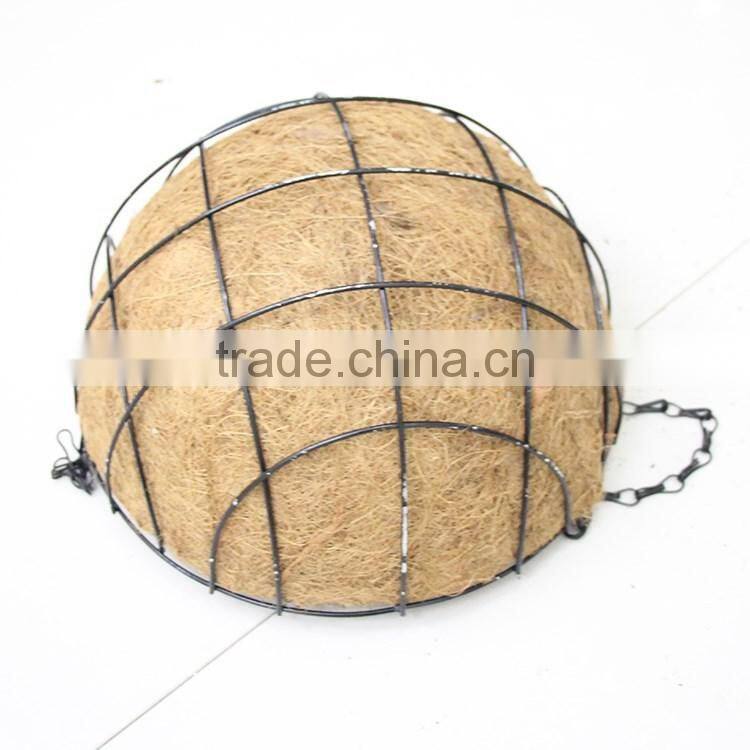 S&D New Design Garden Decoration Wire Hanging Basket flower pot With Coco Liner