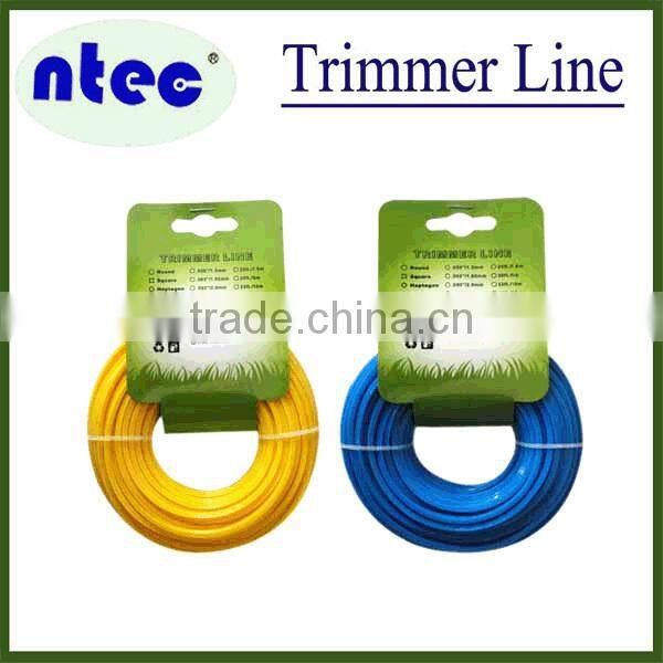15m square nylon monofilament trimmer line/brush cutter nylon trimmer line