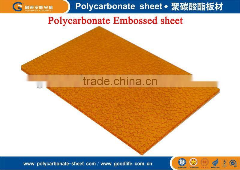 Polycarbonate embossed sheet used for indoor screen