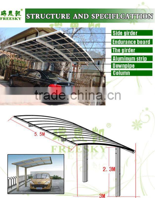 bayer material polycarbonate roof**aluminum double carports canopy