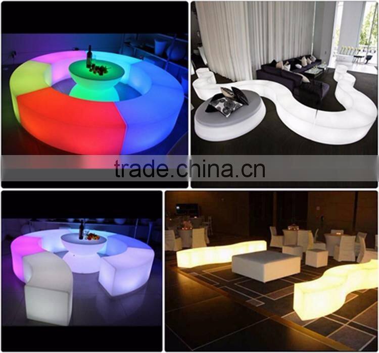 led furniture light curve bench light up growing bar chair with led lights