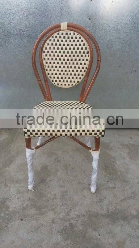 Wedding party chair outdoor stackable wicker bamboo look chair