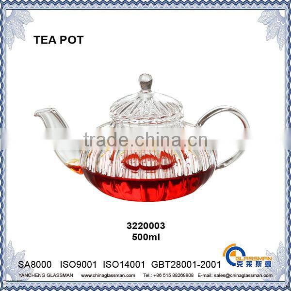 clear borosilicate glass tea pot TC115MP