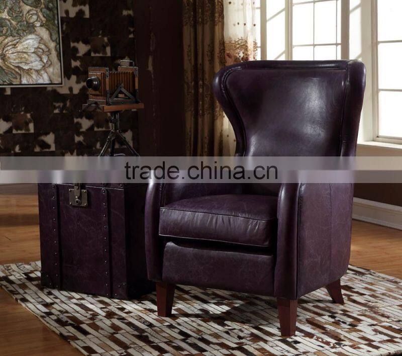 High End Genuine Leather Accent Chair/Club Chair/Cigar Chair