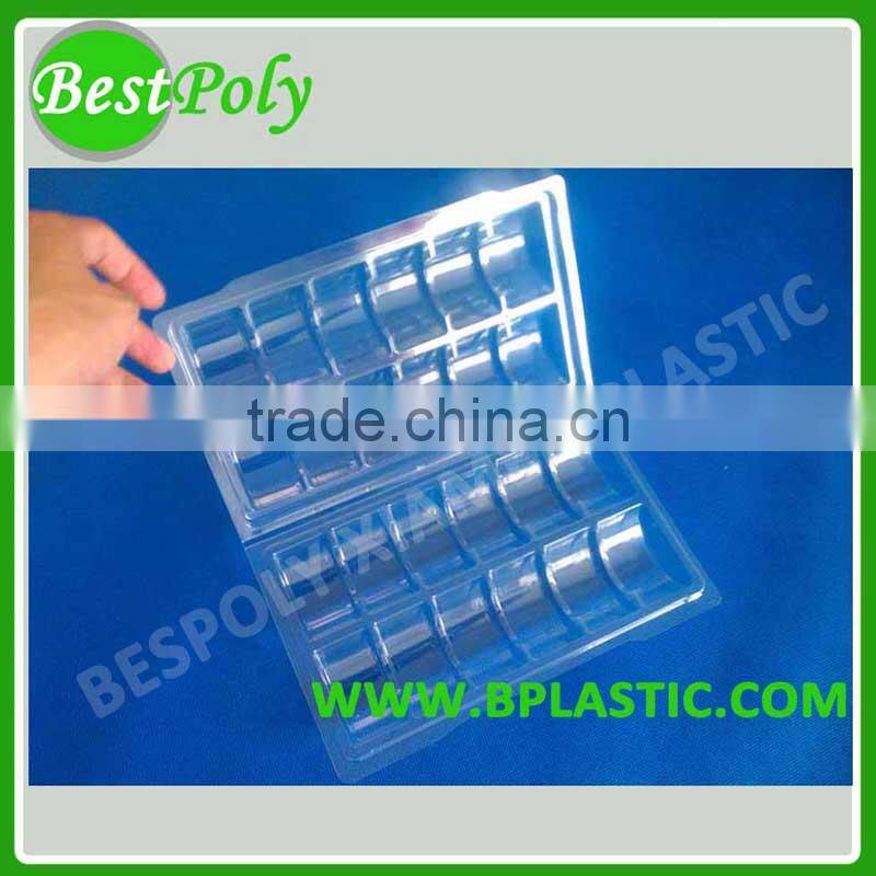 Clear clamshell packaging for chocolate, chocolate clamshell packing