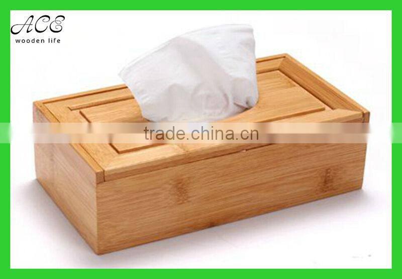Custom bamboo tissue box Home decorative bamboo tissue box