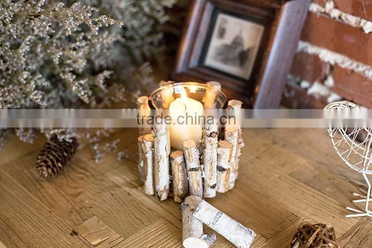 Vintage Chic Wooden Wicker Candle Holder Light Holder Christmas