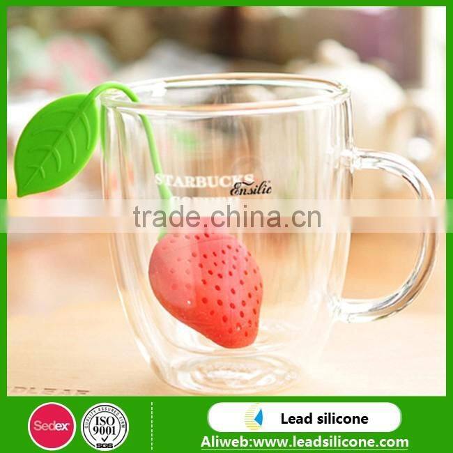 Food Grade Stawberry Shape Silicone Tea Infuser/Silicone Tea Strainer