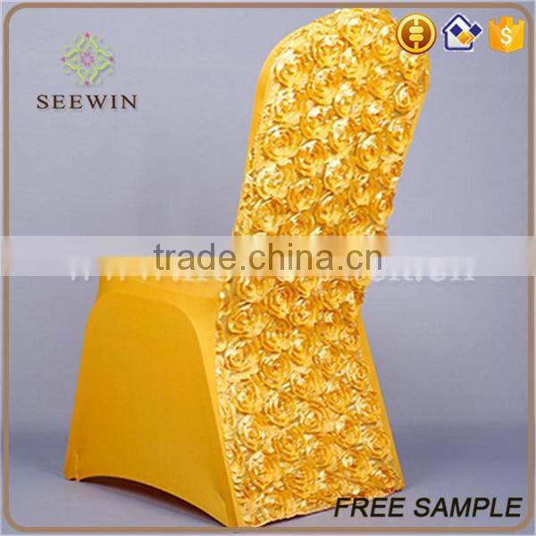 Hotsale rosette christmas chair cover for wedding /banquet