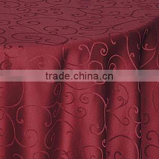 hotsale white jacquard table cover for hotel restaurant weddings