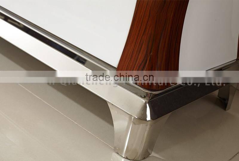 Modern Marble Top Metal TV Cabinet with Showcase