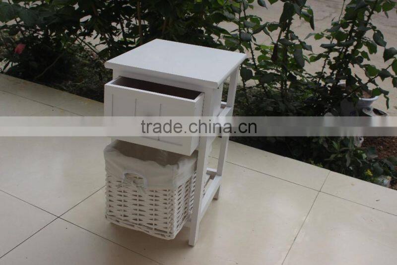 White Wooden Wicker Chest of Drawers ,Wooden Storage Chest