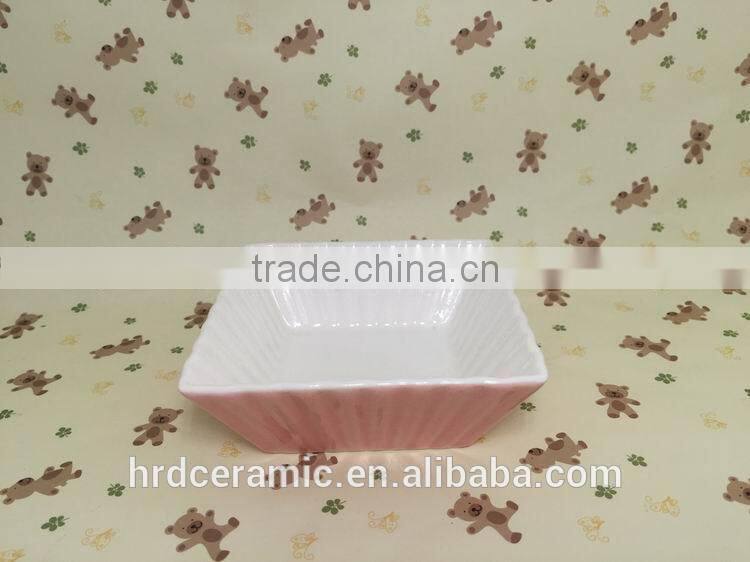 Stocked New Style Restaurant square ceramic plates dishes / salad bowl