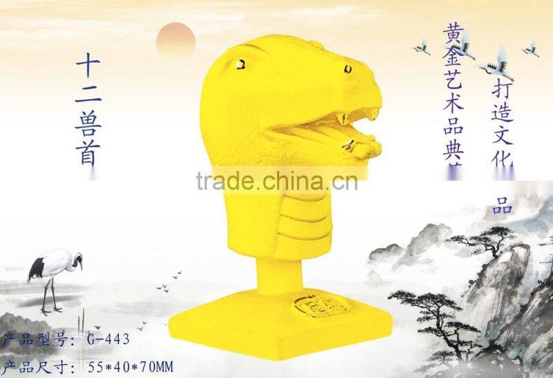 24k gold plated Chinese zodiac Rabbit Head