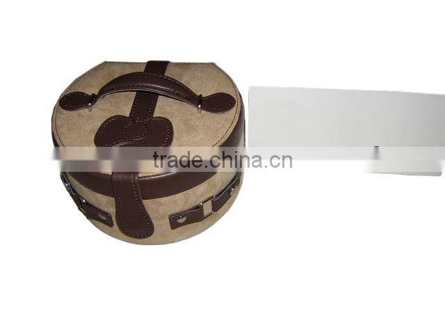 2015 Portable Round Cute Brown Case Storage For Rings And Necklaces