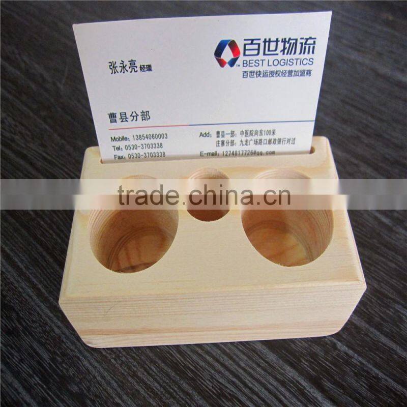 Personalized Wooden Digital Pen Holder with Business Card Holder for Corporate Gifts