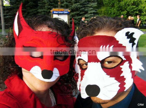 alibaba express hot sale hight quality products eco friendly handmade wholesale felt fox party mask for men made in china
