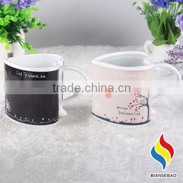 heart shape color changing ceramic coffee mugs