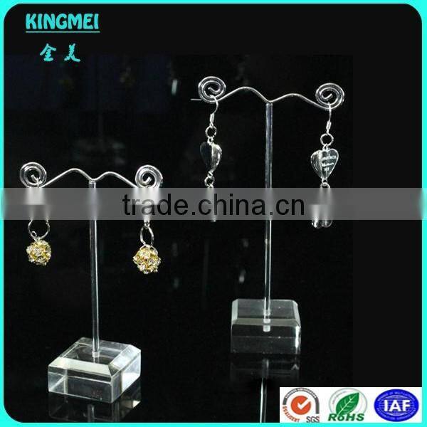 clear L shape acrylic jewelry display & plexiglass jewelry earring holder & perspex jewelry keeper stand