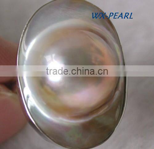 fashion lady pearl ring bowl ring tahitian pearl ring