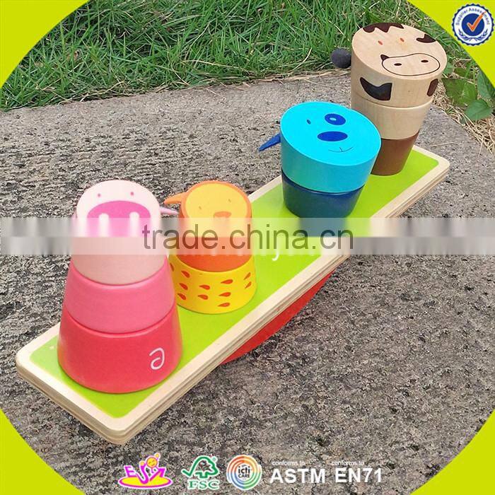 Wholesale creative wooden balance scale toy teaching aid wooden balance scale toy W11F008