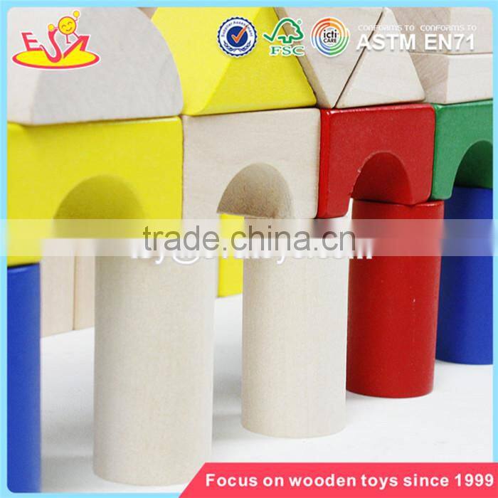 wholesale colorful 80 pieces kids wooden toy building blocks best sale children wooden building blocks W13A137