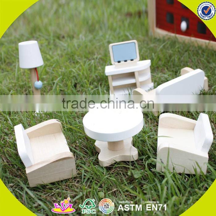 2017 newest baby wooden doll furniture, top fashion kids wooden doll furniture, best chiodren wooden doll furniture W06B045