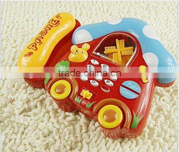 2015 New style cute cartoon music phone toy educatioanl phone toy with music from icti manufacturer