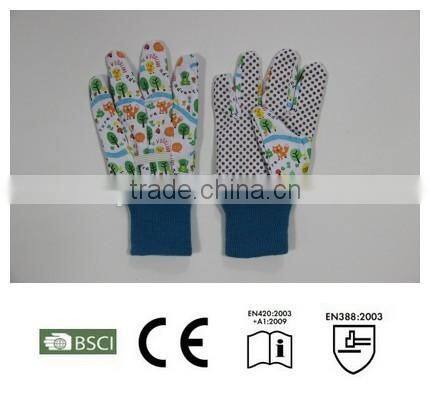 lovely pictures softtextile garden glove,kids gardening gloves