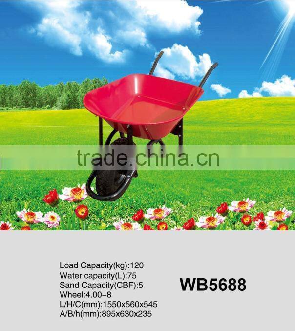 Powder Coated Farm agriculture heavy duty 160kg large Wheel Barrow WB7403