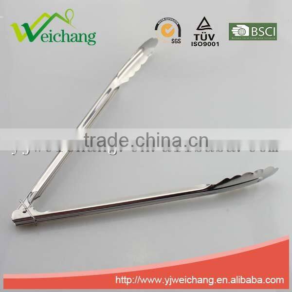 WCR189 Stainless Steel Food Tong with Locking Mechanism and Large Loop for Hanging