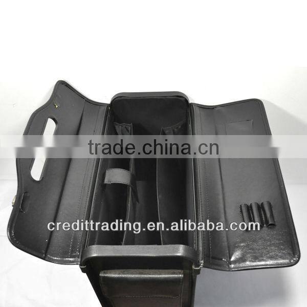 leather pilot trolley case