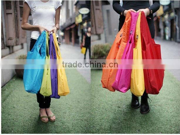 fashion foldable supermarket promotional nylon shopping bag