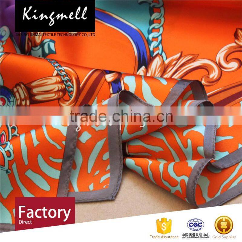 Custom made elegant satin silk scarf with 100%silk
