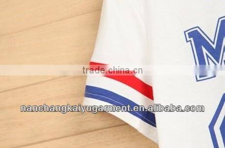 European and american apparel t-shirts Sports Digital Printing Round-Neck Baseball T-shirt